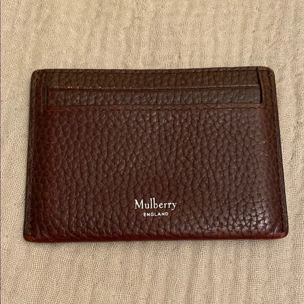 Mulberry Brown Card Holder Luxurious Leather Accessory